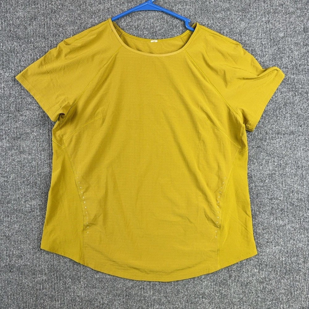 Lululemon Shirt Womens Small Yellow Short Sleeve Reflective Running Athletic